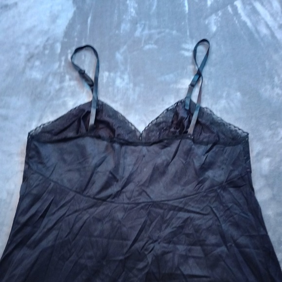 Vintage Vanity Fair Slip Dress Womens 18" 36/42 Lace Trim Whimsigoth Goth Fairy - Picture 12 of 13